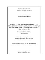 nghiên cứu ảnh hưởng của thảm thực vật đến một số tính chất lý, hóa học và vi sinh vật đất ở xã phúc xuân - thành phố thái nguyên - tỉnh thái nguyên