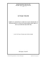 nghiên cứu ảnh hưởng của một số vật liệu che phủ hữu cơ tới sinh trưởng và năng suất chè giai đoạn kiến thiết cơ bản tại xã phú hộ, thị xã phú thọ, tỉnh phú thọ