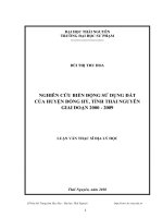 nghiên cứu biến động sử dụng đất của huyện đồng hỷ, tỉnh thái nguyên
