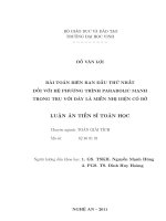LV bài toán biên ban đầu thứ nhất đối với hệ phương trình PARABOLIC mạnh trong trụ với đáy là miền nhị diện có bờ