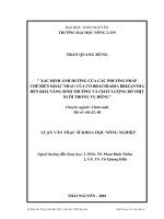 xác định ảnh hưởng của các phương pháp chế biến khác nhau của cỏ brachiaria brizantha đến khả năng sinh trưởng và chất lượng thịt của bò nuôi trong vụ đông