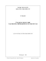 ứng dụng nội suy rbf vào phương trình khuếch tán truyền tải