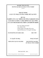 nghiên cứu các thông số công nghệ để nâng cao chất lượng và độ chính xác gia công của sản phẩm khi mài thép làm khuôn skd61