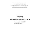 kỹ thuật bảo dưỡng ô tô