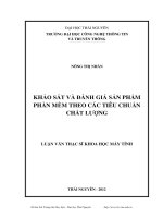 khảo sát và đánh giá sản phẩm phần mềm theo các tiêu chuẩn chất lượng