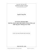 xây dựng thương hiệu trường trung học phổ thông ngoài công lập trên địa bàn tỉnh quảng ninh