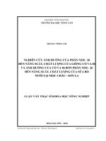 nghiên cứu ảnh hưởng của phân neb - 26 đến năng suất, chất lượng của giống cỏ va 06 và ảnh hưởng của cỏ va 06 bón phân neb - 26 đến năng suất, chất lượng của sữa bò nuôi tại mộc châu, sơn la