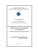Xác định nhu cầu sử dụng năng lượng không tái tạo của 30 hộ dân ở ấp mỹ phụng (xã mỹ khánh, huyện phong điền, thành phố cần thơ