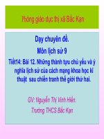 bài 12 sự phát triển khoa học kỹ thuật lần thứ 2