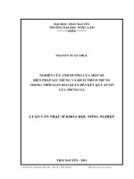nghiên cứu ảnh hưởng của một số biện pháp sát trùng và kích thích trứng trong thời gian bảo quản đến kết quả ấp nở của trứng gà