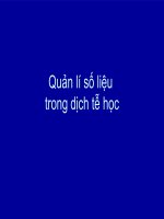 Quản lí số liệu trong dịch tễ học