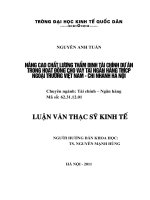nâng cao chất lượng thẩm định tài chính dự án trong hoạt động cho vay tại ngân hàng tmcp ngoại thương việt nam – chi nhánh hà nội