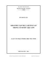 khai phá tập mục lợi ích cao trong cơ sở dữ liệu lớn