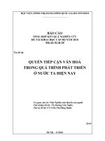 đề tài nghiên cứu  quyền tiếp cận văn hóa trong quá trình phát triển ở nước ta hiện nay