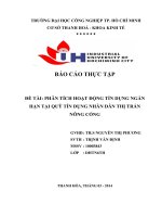 bài 3 Phân tích hoạt động tín dụng ngắn hạn tại quỹ tín dụng nhân dân thị trấn nông cống