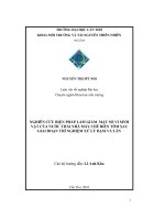 Nghiên cứu biện pháp làm giảm mật độ số vi sinh vật của nước thải nhà máy chế biến tôm sau giai đoạn thí nghiệm xử lý đạm và lâm