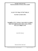 nghiên cứu, nâng cao chất lượng truyền động bàn máy gia công tia lửa điện cnc