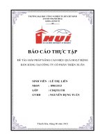 Giải pháp nâng cao hiệu quả hoạt động bán hàng tại công ty cổ phần thiện xuân  