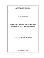 hệ phương trình toán tử đơn điệu và phương pháp hiệu chỉnh lặp