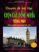 Chuyên đề BT chọn câu đồng nghĩa tiếng Anh (trích từ các để tuyền sinh ĐH  CĐ)