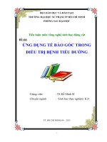 ứng dụng tế bào gốc trong điều trị bệnh tiểu đường