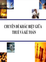 Chuyên đề khác biệt giữa thuế và kế toán