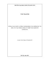 nâng cao chất lượng thẩm định tài chính dự án đầu tư tại tổng công ty hợp tác kinh tế