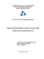 ĐỒ ÁN TỐT NGHIỆP KỸ THUẬT MÔI TRƯỜNG THIẾT KẾ HỆ THỐNG THOÁT NƯỚC KHU CHẾ XUẤT LINH TRUNG II