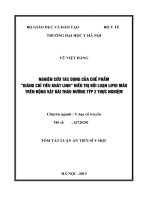 tóm tắt luận sn nghiên cứu tác dụng của chế phẩm “giáng chỉ tiêu khát linh” điều trị rối loạn lipid máu trên động vật đái tháo đường týp 2 thực nghiệm