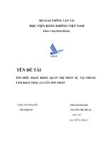 Tìm hiểu hoạt động Quản trị nhân sự tại trung tâm khai thác ga tân sơn nhất