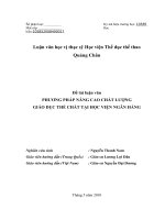 phương pháp nâng cao chất lượng giáo dục thể chất tại học viện ngân hàng