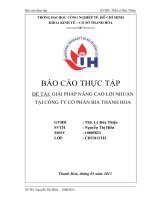 GIẢI PHÁP NÂNG CAO lợi NHUẬN tại CÔNG TY cổ PHẦN BIA THANH HOA