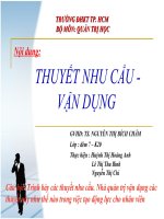 Tiểu luận môn Quản trị học THUYẾT NHU CẦU  VẬN DỤNG