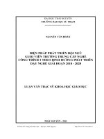 biện pháp phát triển đội ngũ giáo viên trường trung cấp nghề công trình 1 theo định hướng phát triển dạy nghề giai đoạn 2010 – 2020