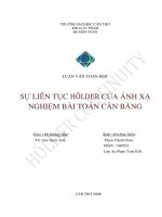 Sự liên tục holder của ánh xạ nghiệm bài toán cân bằng