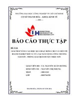 GIẢI PHÁP NÂNG CAO HIỆU QUẢ HOẠT ĐỘNG CHO VAY đối với DOANH NGHIỆP NHỎ và vừa tại NGÂN HÀNG CÔNG THƯƠNG sầm sơn   PHÒNG GIAO DỊCH HUYỆN TRIỆU sơn