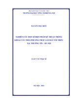 Nghiên cứu một số biện pháp kỹ thuật trồng khoai tây theo phương pháp làm đất tối thiểu tại thường tín  hà nội