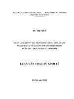 quản lý rủi ro tỷ giá trong hoạt động kinh doanh ngoại hối tại ngân hàng thương mại cổ phầnmb – thực trạng và giải pháp