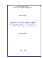 GIẢI PHÁP NÂNG CAO NĂNG LỰC QUẢN LÝ MÔI  TRƯỜNG CỦA CÔNG CHỨC NGÀNH TÀI NGUYÊN VÀ  MÔI TRƯỜNG TẠI QUẬN HÀ ĐÔNG, HÀ NỘI