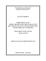 tóm tắt luận án nghệ thuật tự sự trong truyện ngắn việt nam sau 1975 (qua truyện ngắn của nguyễn minh châu, nguyễn khải, ma văn kháng)