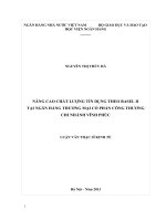 nâng cao chất lượng tín dụng theo basel ii tại ngân hàng tmcp công thương – chi nhánh vĩnh phúc