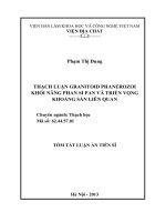 tóm tắt luận án thạch luận granitoid phanerozoi khối nâng phan si pan và triển vọng khoáng sản liên quan