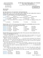 đề thi tử môn tiếng anh