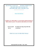 tóm tắtnghiên cứu diễn biến và giải pháp chỉnh trị đoạn sông phân lạch