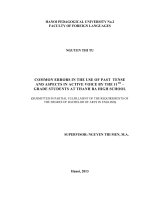 Common errors in the use of past tense and aspects in active voice by the 11th grade students Thanh Ba high school