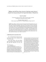 Những cách thế lựa chọn của kẻ sĩ tinh hoa trong lịch sử (nghiên cứu trường hợp nguyễn trãi, nguyễn bỉnh khiêm và nguyễn du)