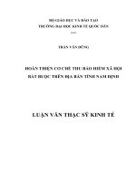 hoàn thiện cơ chế thu bảo hiểm xã hội bắt buộc trên địa bàn tỉnh nam định