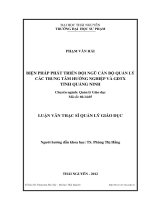 biện pháp phát triển đội ngũ cán bộ quản lý các trung tâm hướng nghiệp và gdtx tỉnh quảng ninh