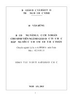 tóm tắt luận án bồi dưỡng năng lực chẩn đoán cho sinh viên ngành giáo dục tiểu học đáp ứng yêu cầu đổi mới dạy học toán