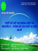 Thiết kế chế tạo modul kiểm tra nguyên lý, thông số của các thiết bị điện hạ áp